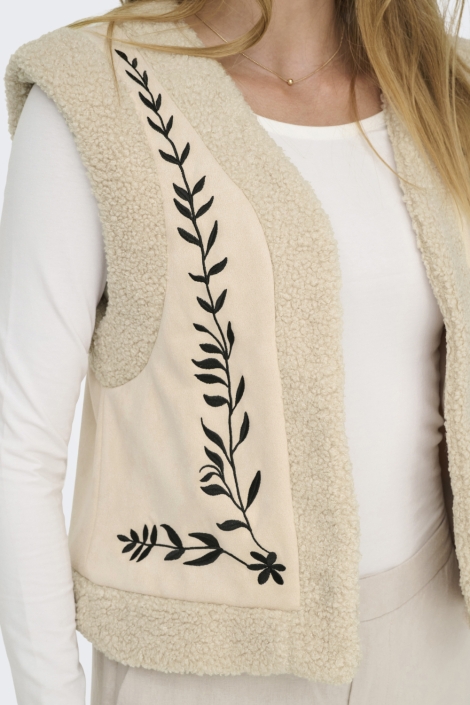 Only onlfrida flower emb. waistcoat cs o